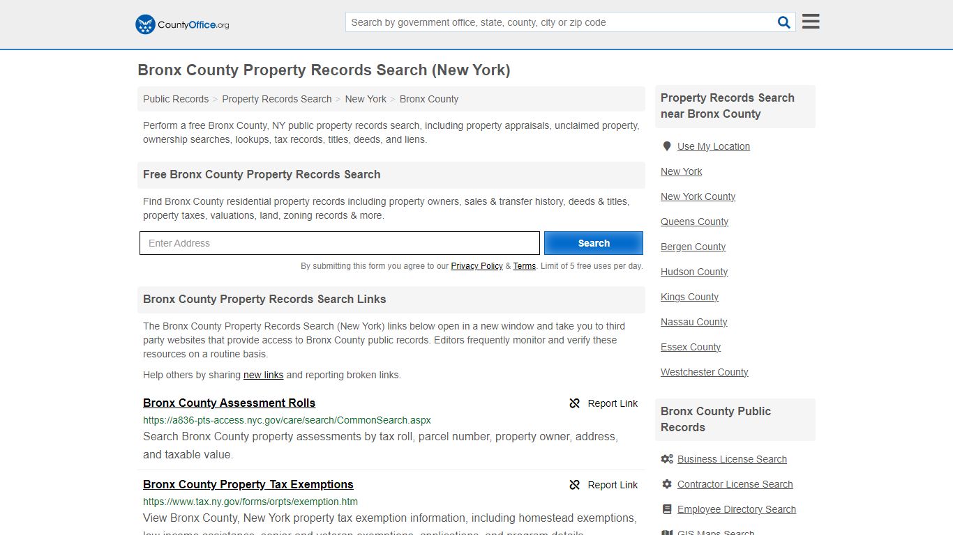 Bronx County Property Records Search (New York) - County Office